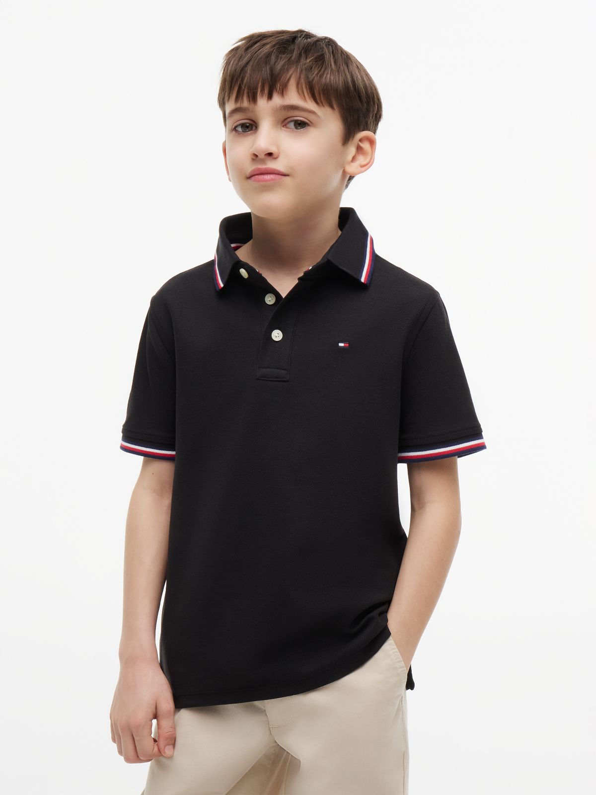 Kids' Tommy Wicking Polo — Black