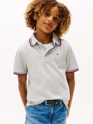 Kids' Tommy Wicking Polo, Grey Heather