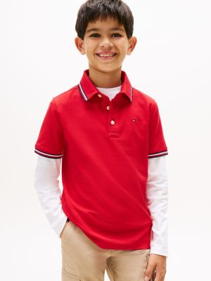 Kids' Tommy Wicking Polo, Primary Red