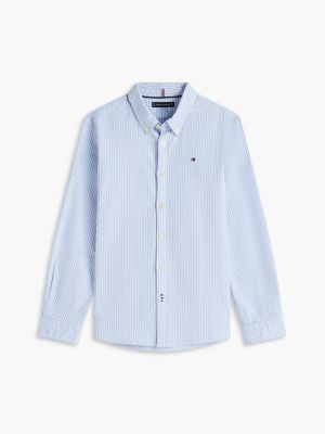 Детские рубашки Tommy Hilfiger Kids' Striped Stretch Oxford Shirt — фото 5