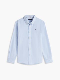 Kids' Striped Stretch Oxford Shirt — Copenhagen Blue Stripe 5
