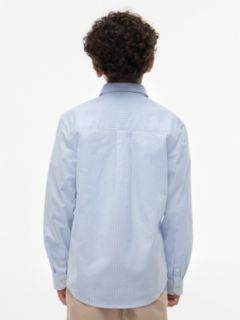 Kids' Striped Stretch Oxford Shirt — Copenhagen Blue Stripe 4