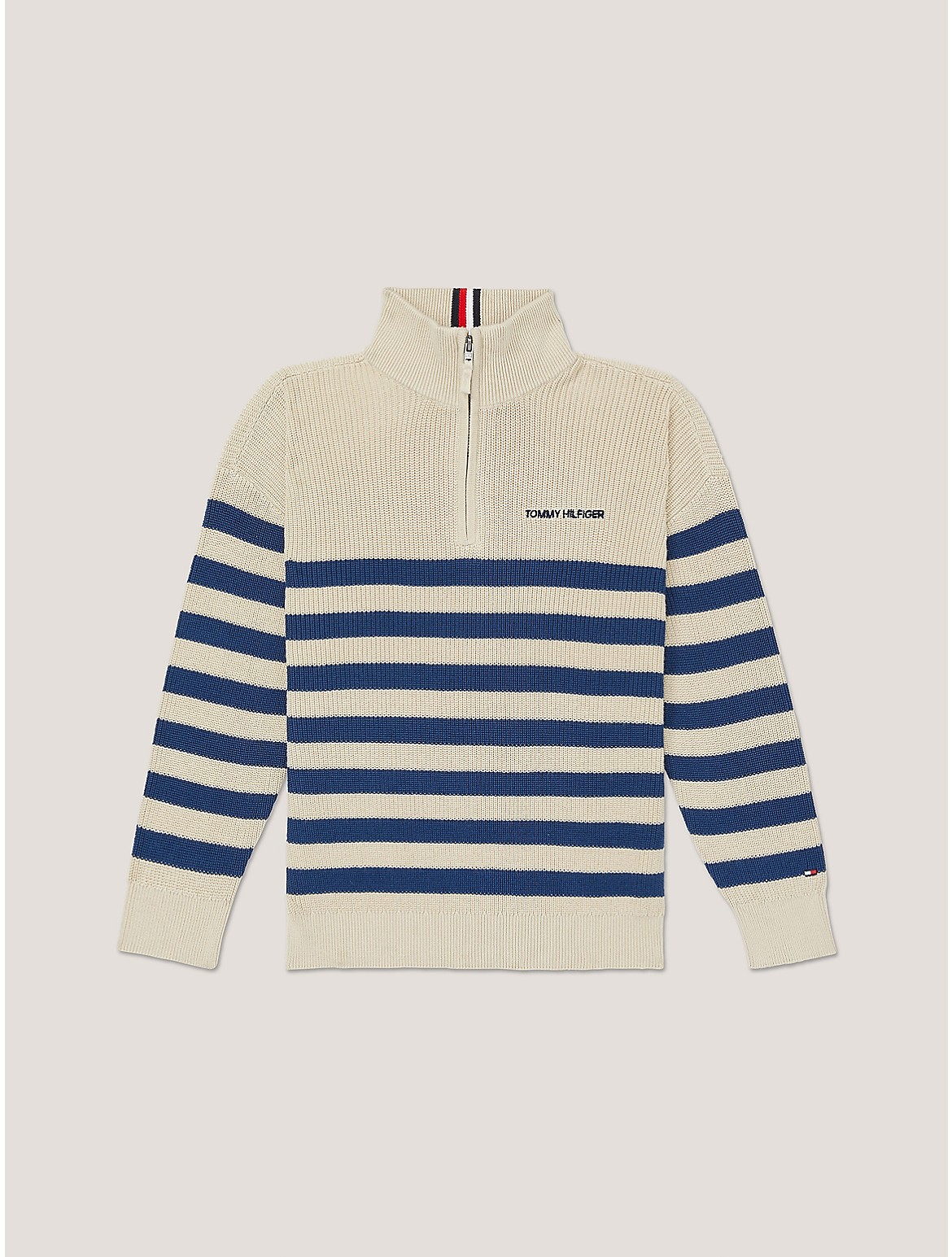 Tommy Hilfiger Boys' Kids' Stripe Mockneck Sweater