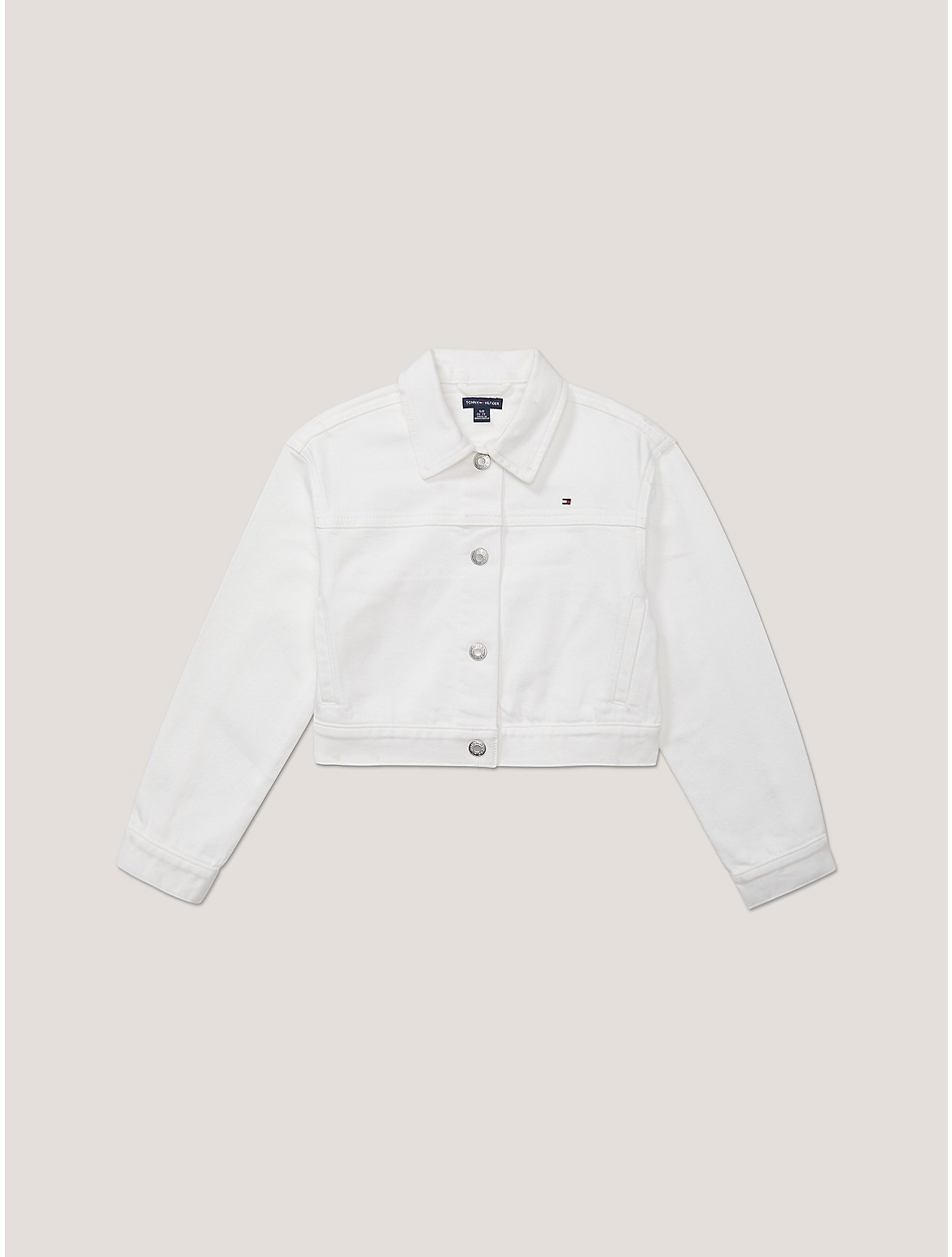 Tommy Hilfiger Girls' Kids' Stretch Denim Jacket - White - XL