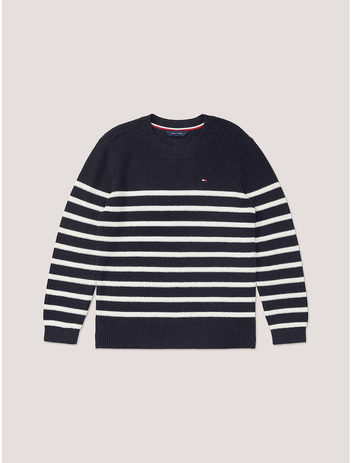 Tommy Hilfiger Boys' Kids' Breton Stripe Crewneck Sweater