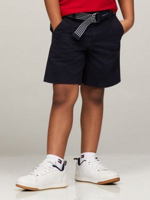 Kids' Belted Stretch Chino Short, Navy