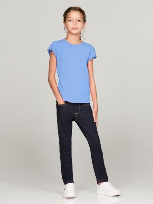 Kids' Ruffle-Sleeve T-Shirt, Copenhagen Blue