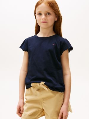 Kids' Ruffle-Sleeve Top, Navy