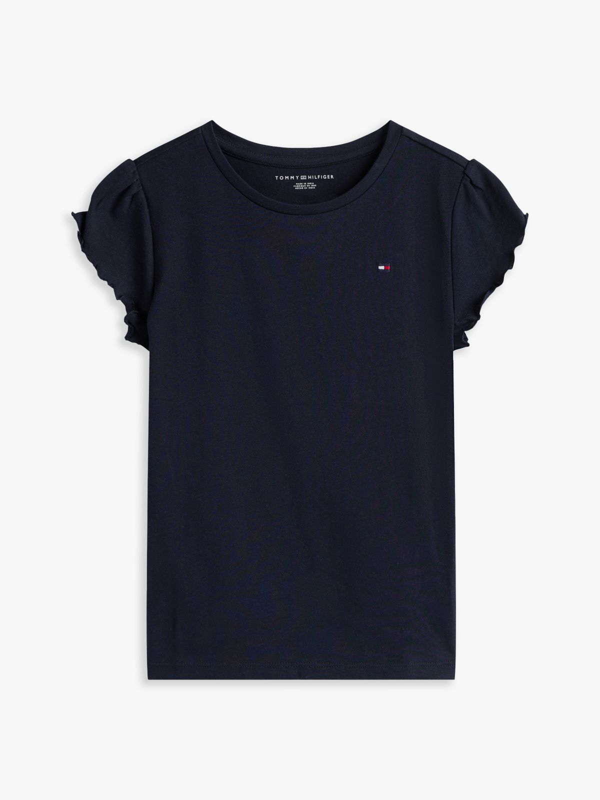 Kids' Lettuce-Trim Sleeve T-Shirt — Navy