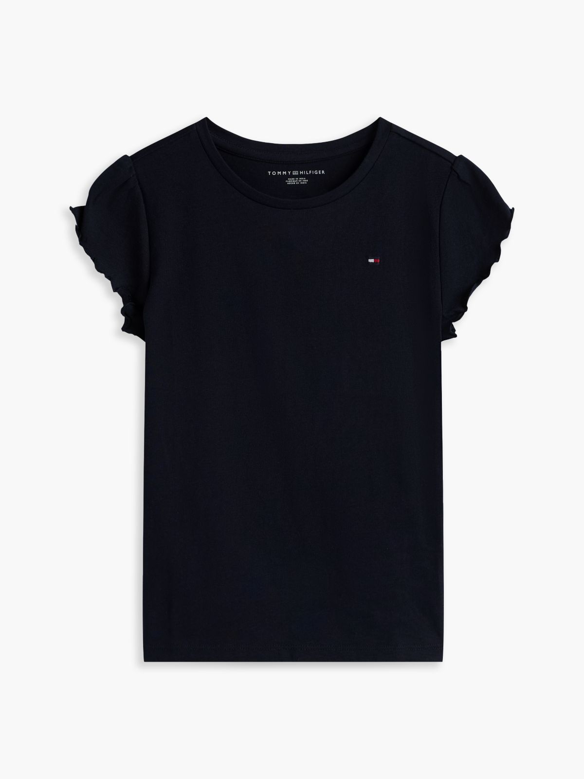 Kids' Lettuce-Trim Sleeve T-Shirt — Navy
