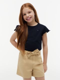 Kids' Lettuce-Trim Sleeve T-Shirt — Navy 1