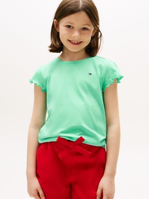 Kids' Ruffle-Sleeve Top, Miami Aqua