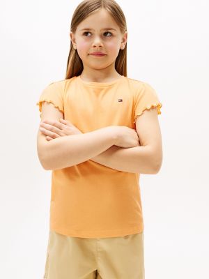 Kids' Ruffle-Sleeve Top, Sunny Orange