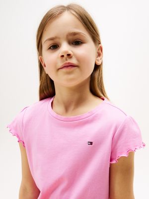 Kids' Ruffle-Sleeve Top, Fuchsia Pink