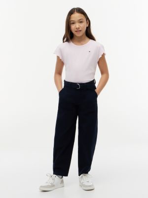Детские футболки Tommy Hilfiger Kids' Lettuce-Trim Sleeve T-Shirt — фото 2