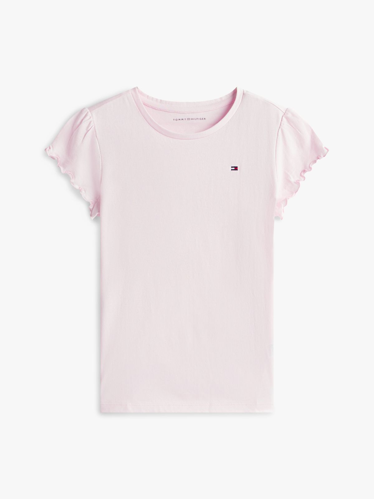 Kids' Lettuce-Trim Sleeve T-Shirt — Light Pink