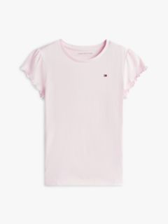 Kids' Lettuce-Trim Sleeve T-Shirt — Light Pink 5