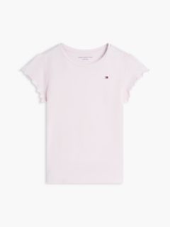 Kids' Lettuce-Trim Sleeve T-Shirt — Light Pink 6