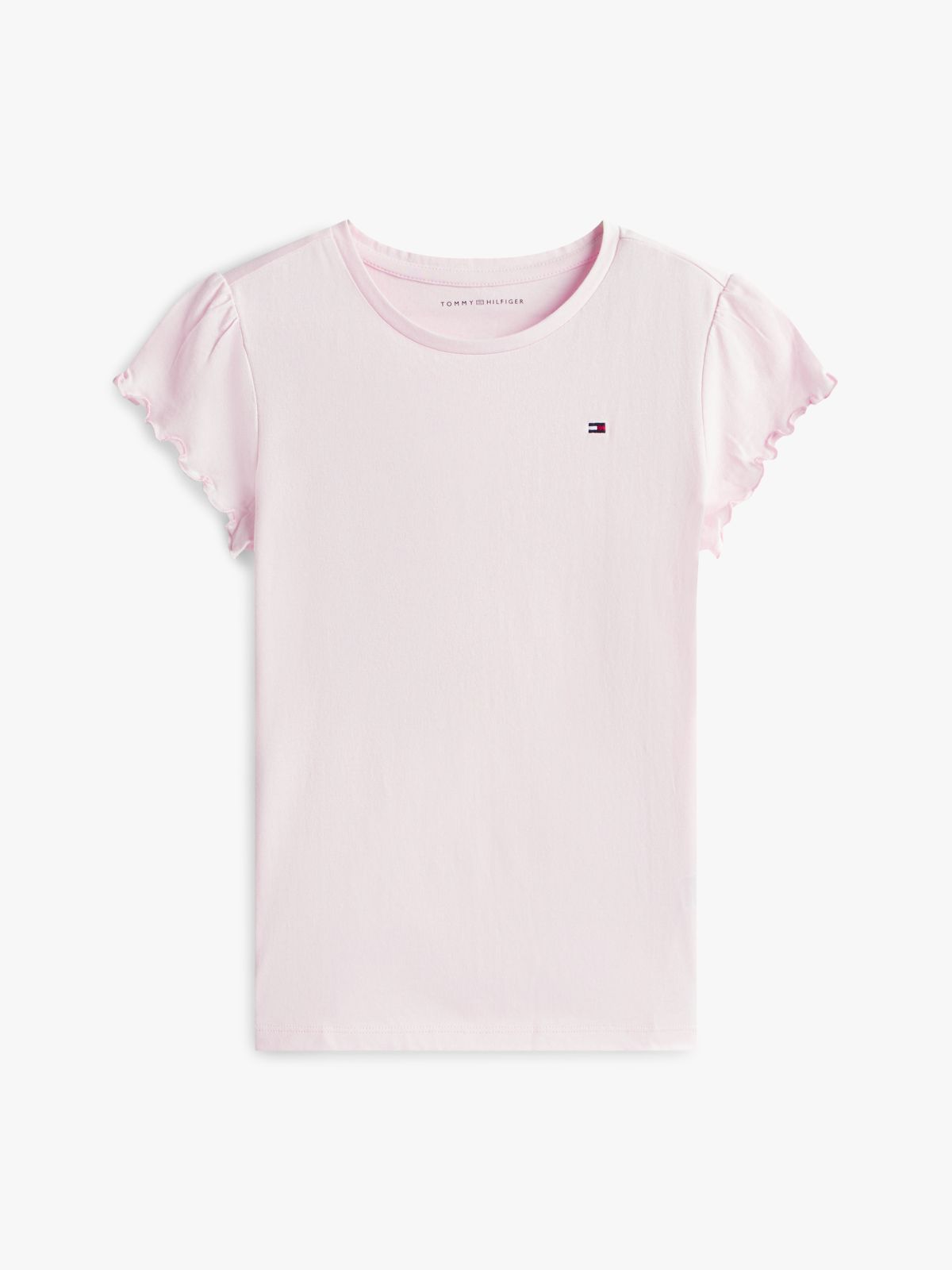 Kids' Lettuce-Trim Sleeve T-Shirt — Light Pink