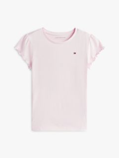 Kids' Lettuce-Trim Sleeve T-Shirt — Light Pink 7