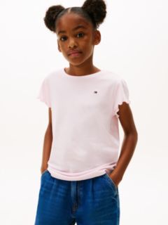 Kids' Lettuce-Trim Sleeve T-Shirt — Light Pink 1