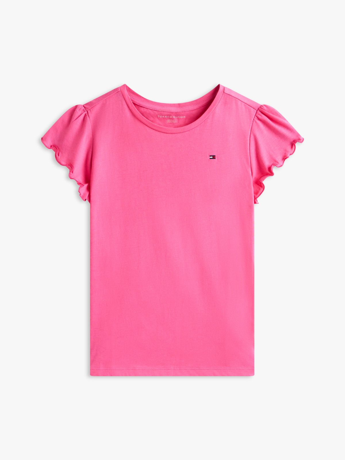 Kids' Lettuce-Trim Sleeve T-Shirt — Radiant Pink