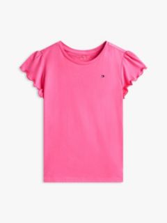 Kids' Lettuce-Trim Sleeve T-Shirt — Radiant Pink 5