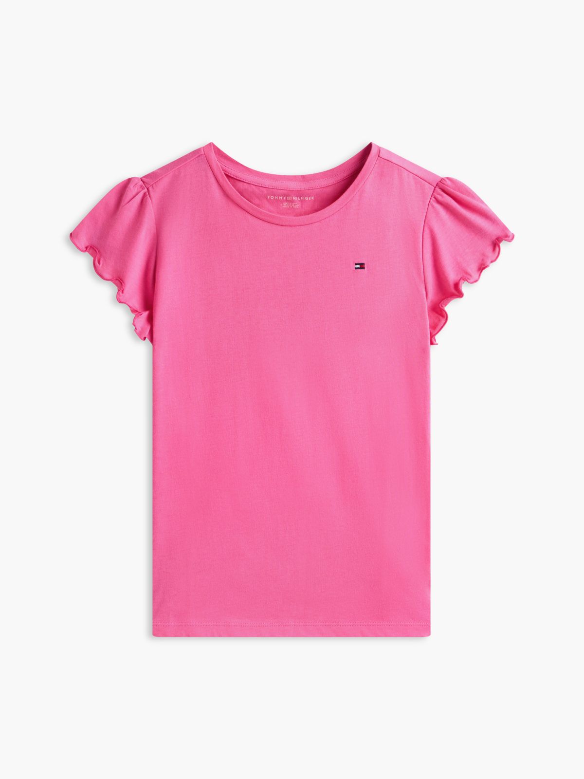 Kids' Lettuce-Trim Sleeve T-Shirt — Radiant Pink