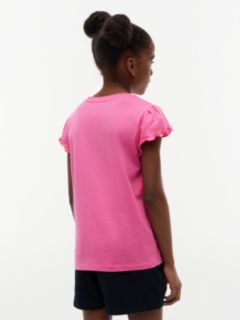 Kids' Lettuce-Trim Sleeve T-Shirt — Radiant Pink 4