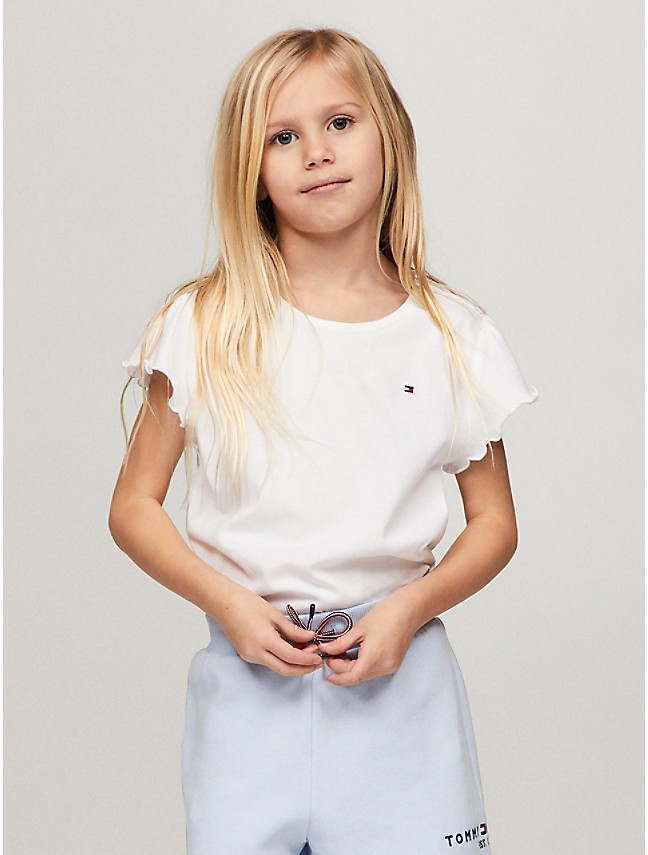 Tommy Hilfiger Kids Girl's Ski Girl Long Sleeve Tee Shirt (Big Kids) Snow  White Large (12-14 Big Kids) 