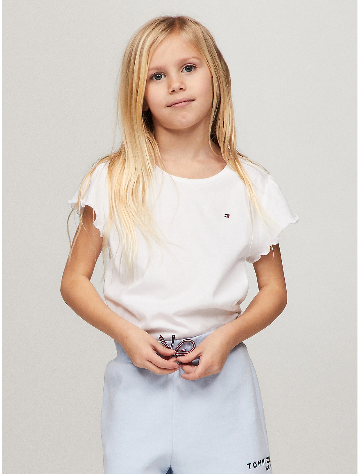 Tommy Hilfiger Girls' Kids' Ruffle Sleeve Top