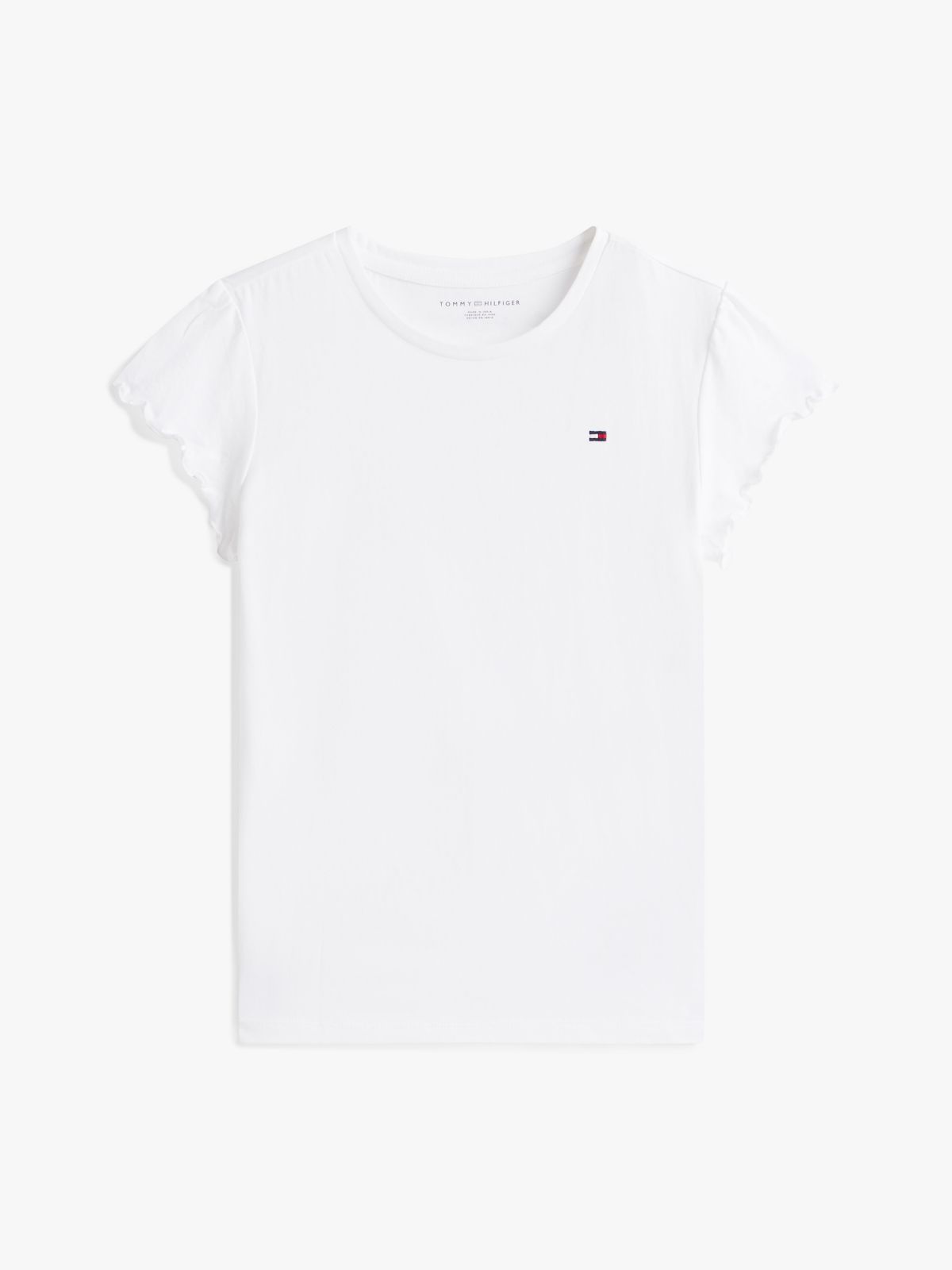 Kids' Lettuce-Trim Sleeve T-Shirt — Optic White