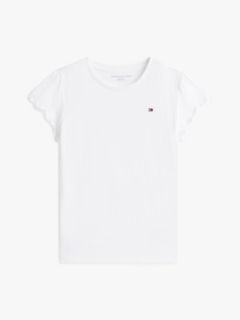 Kids' Lettuce-Trim Sleeve T-Shirt — Optic White 5