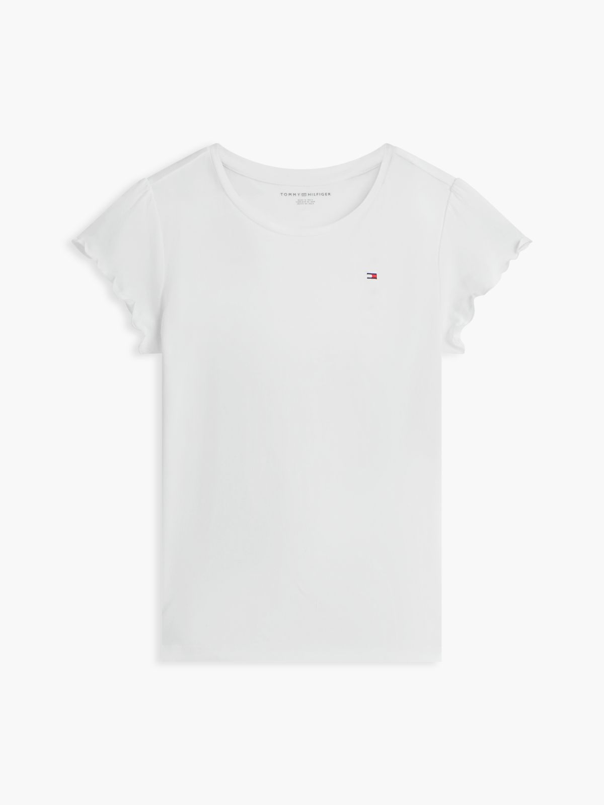 Kids' Lettuce-Trim Sleeve T-Shirt — Optic White