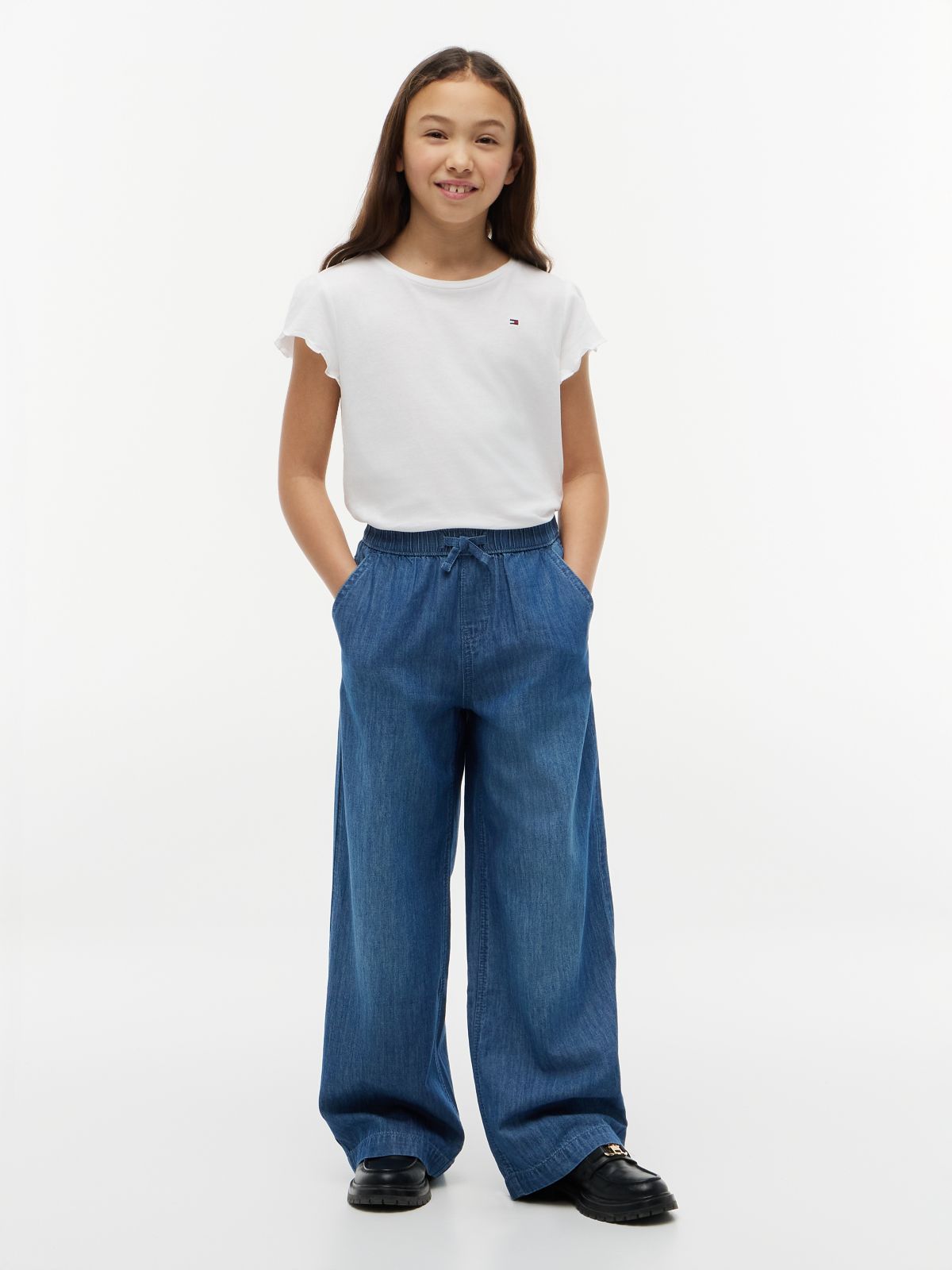 Kids' Lettuce-Trim Sleeve T-Shirt — Optic White
