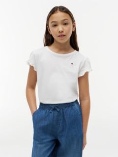 Kids' Lettuce-Trim Sleeve T-Shirt — Optic White 1