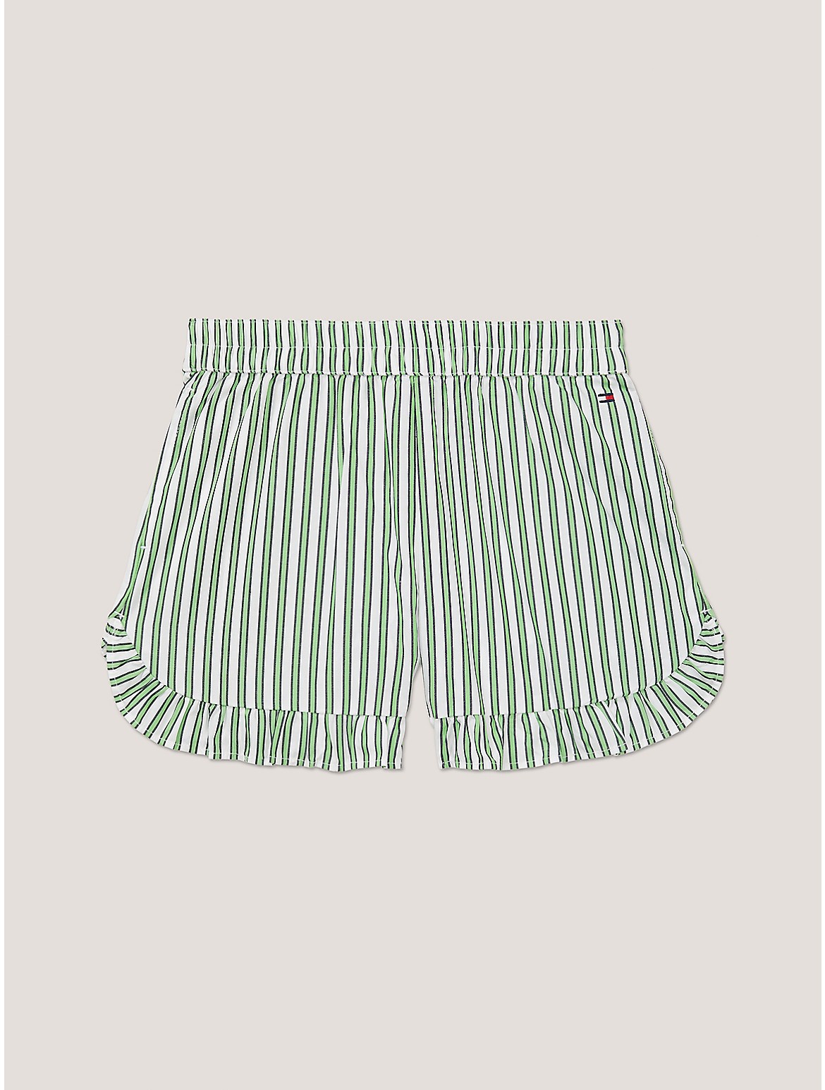 Tommy Hilfiger Girls' Kids' Stripe Ruffle Short - Green - 8