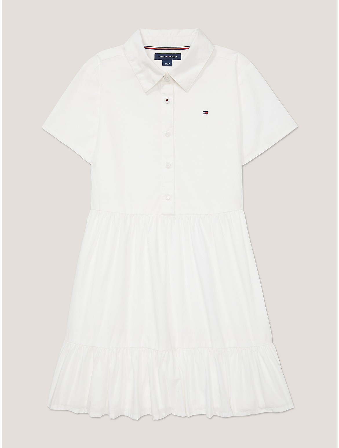 Tommy Hilfiger Girls' Kids' Short-Sleeve Tiered Shirtdress