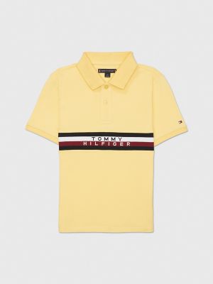 Kids' Signature Stripe Logo Polo, Daisy Yellow