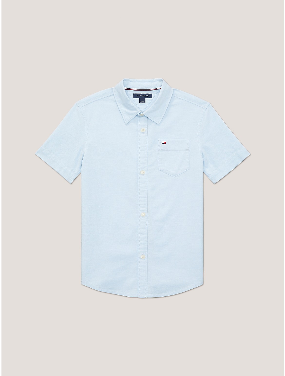Tommy Hilfiger Boys' Kids' Short-Sleeve Stretch Oxford Shirt - Blue - XS