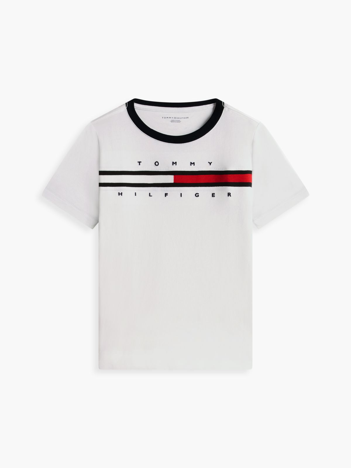 Kids' Flag Stripe Logo T-Shirt — Optic White