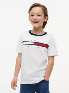 Kids' Flag Stripe Logo T-Shirt — Optic White 1