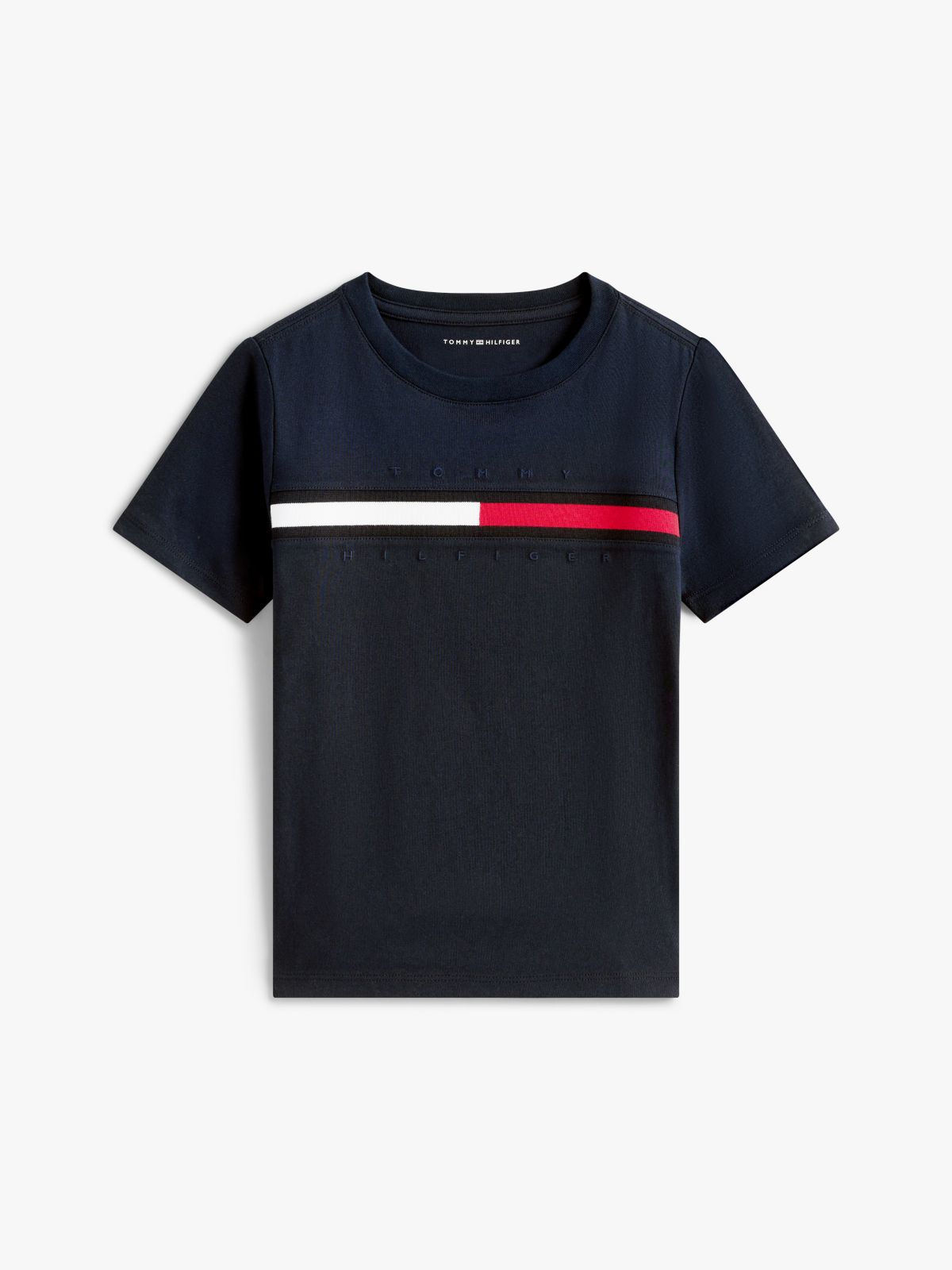 Kids' Flag Stripe Logo T-Shirt — Navy