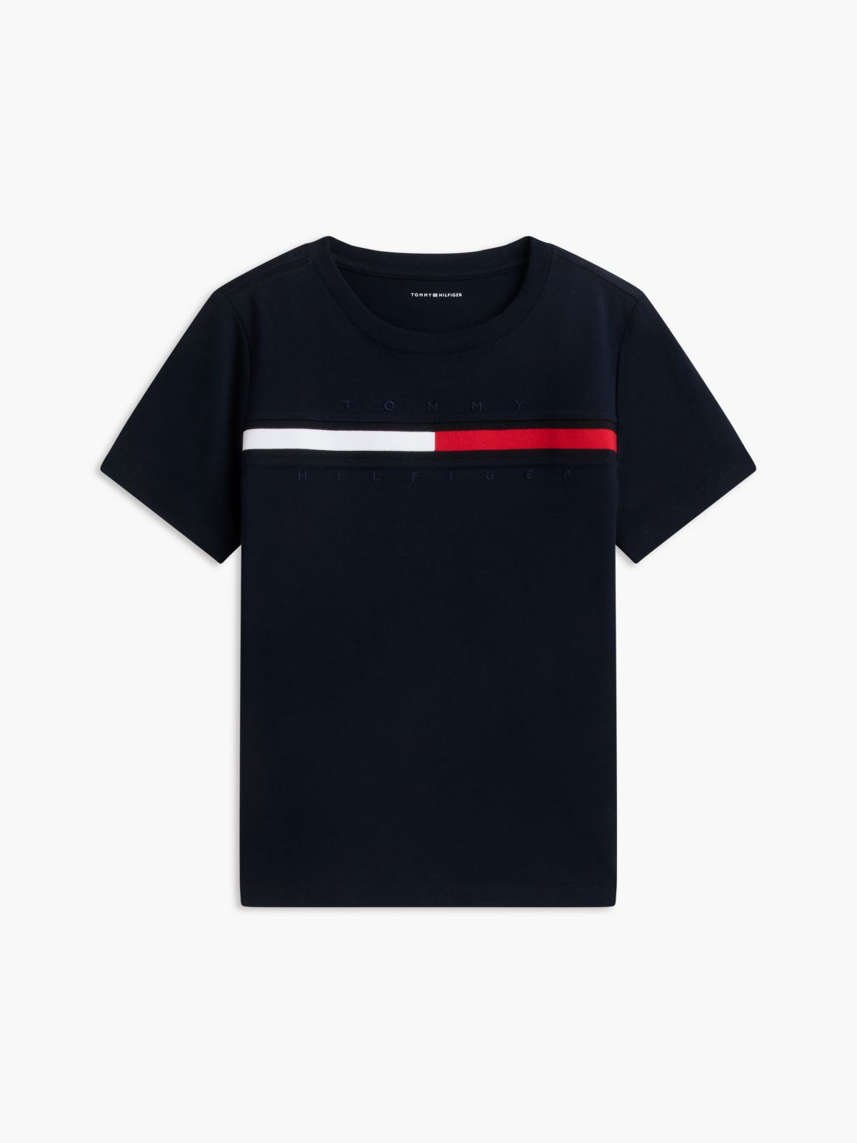 Kids' Flag Stripe Logo T-Shirt — Navy