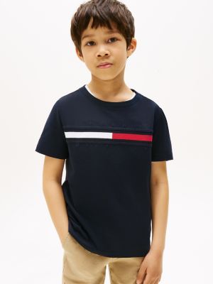 Kids' Flag Stripe Logo T-Shirt, Navy