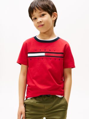 Kids Flag Stripe Logo T Shirt Tommy Hilfiger