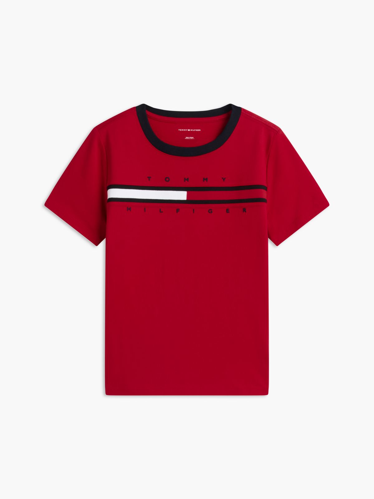 Kids' Flag Stripe Logo T-Shirt — Primary Red