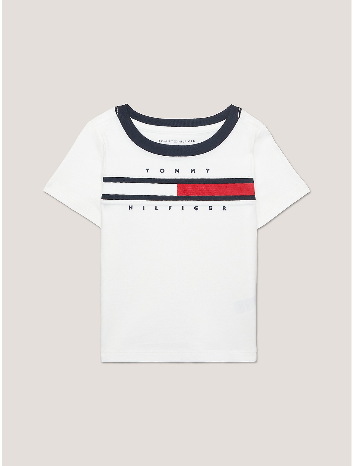 Tommy Hilfiger Boys' Babies' Flag Stripe Logo Ringer T-Shirt