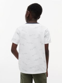 Kids' Signature Flag Stripe Logo T-Shirt — Optic White 5