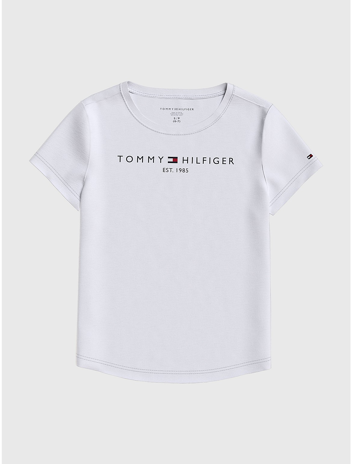 Tommy Hilfiger Girls' Kids' Hilfiger Logo T-Shirt - White - S